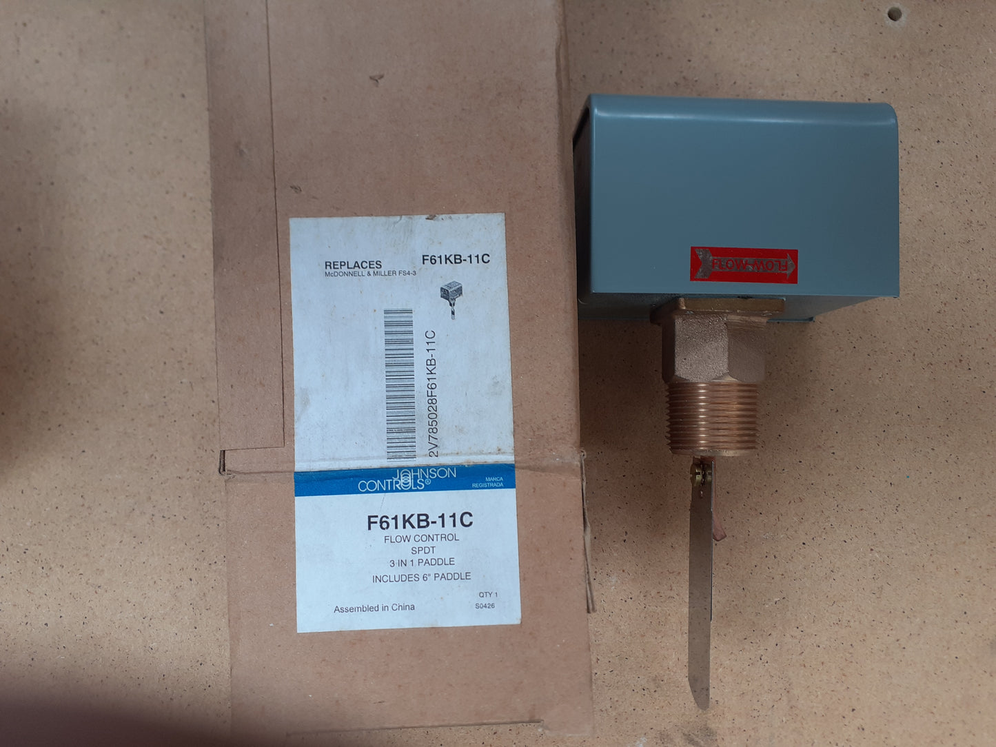 Chave de fluxo Johnson Controls F61KB-11C